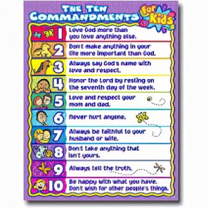 Ten Commandment for Kids Chart